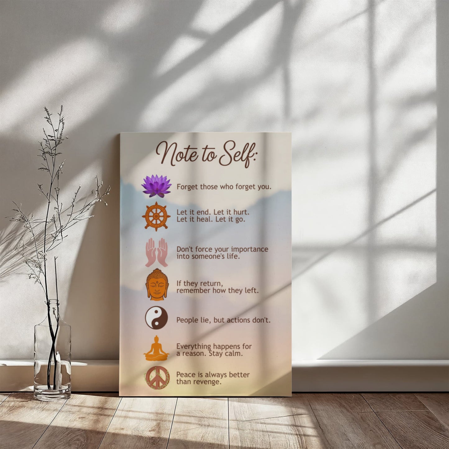 Note to Self – Mindfulness Gallery Wrapped Canvas