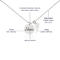Polished stainless steel interlocking hearts pendant with cubic zirconia stones