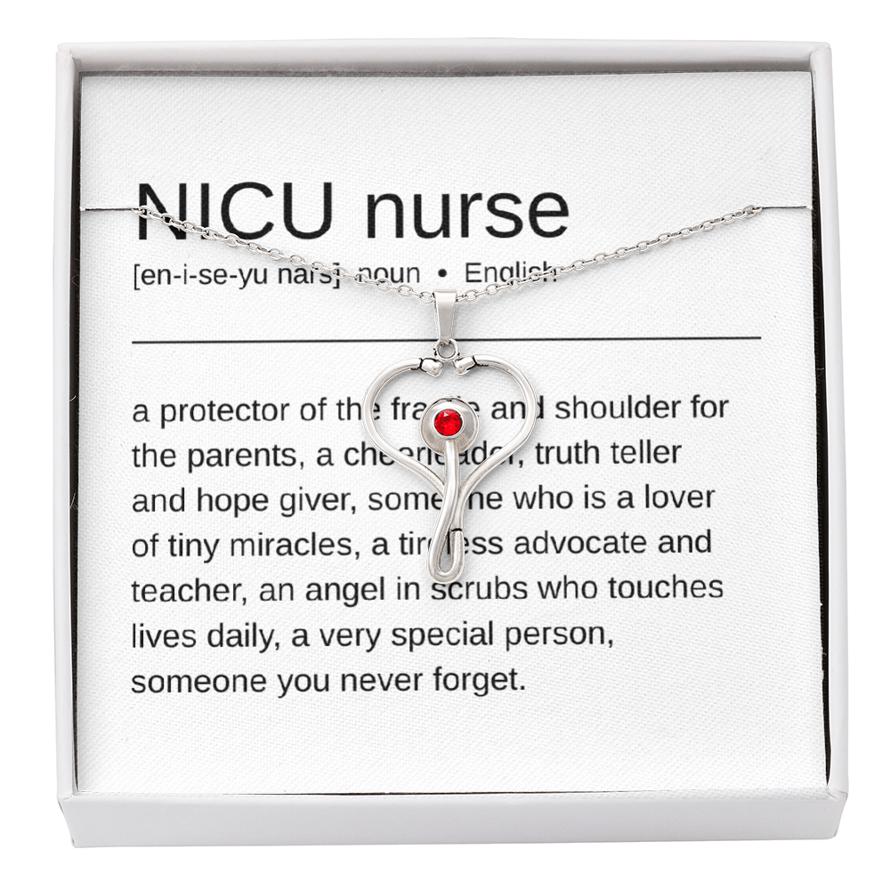 “NICU Nurse” Definition – Heartscope Necklace Gift for Everyday Heroes
