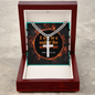 “God has already handled what you’re worrying about” necklace display