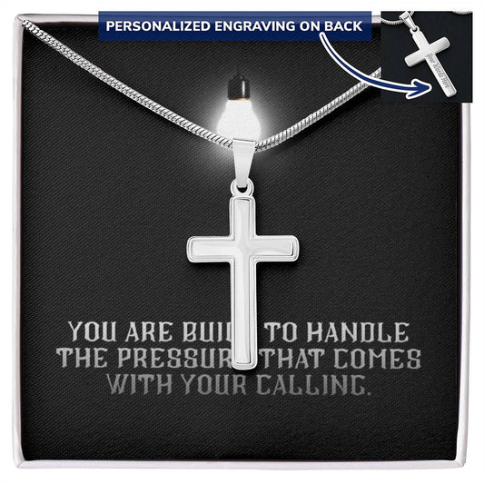 “You Are Built for Your Calling” Artisan Cross Necklace