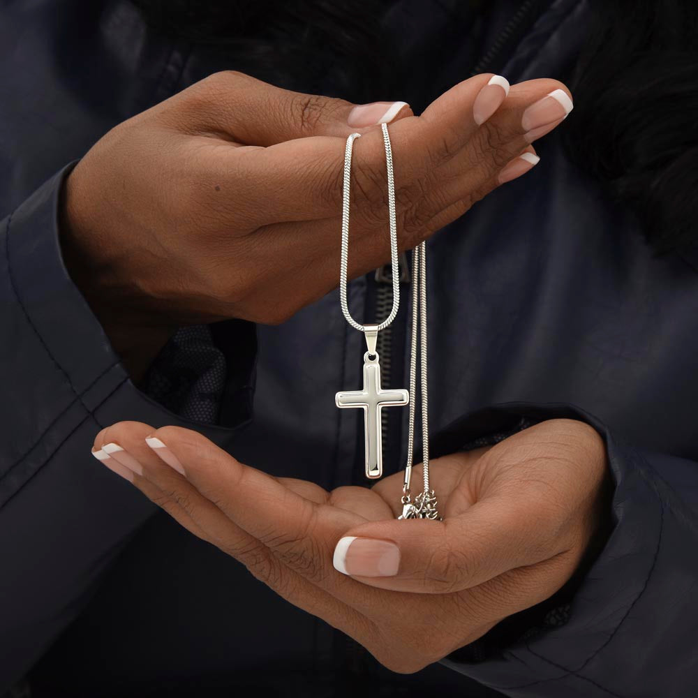 "Born to Be a Plot Twist" Personalized Cross Necklace