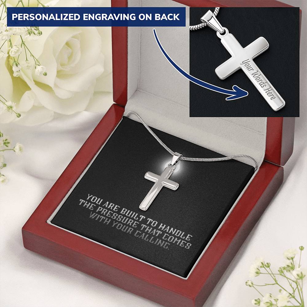 “You Are Built for Your Calling” Artisan Cross Necklace