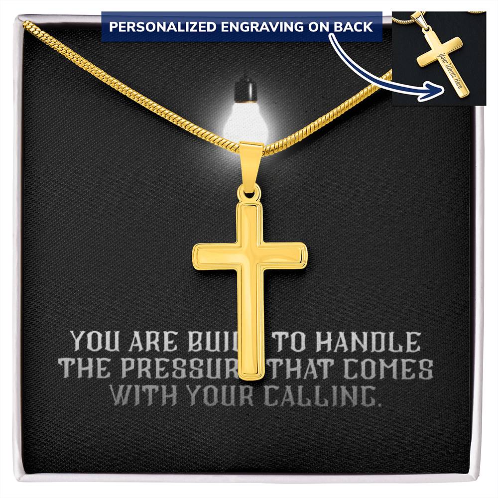 “You Are Built for Your Calling” Artisan Cross Necklace