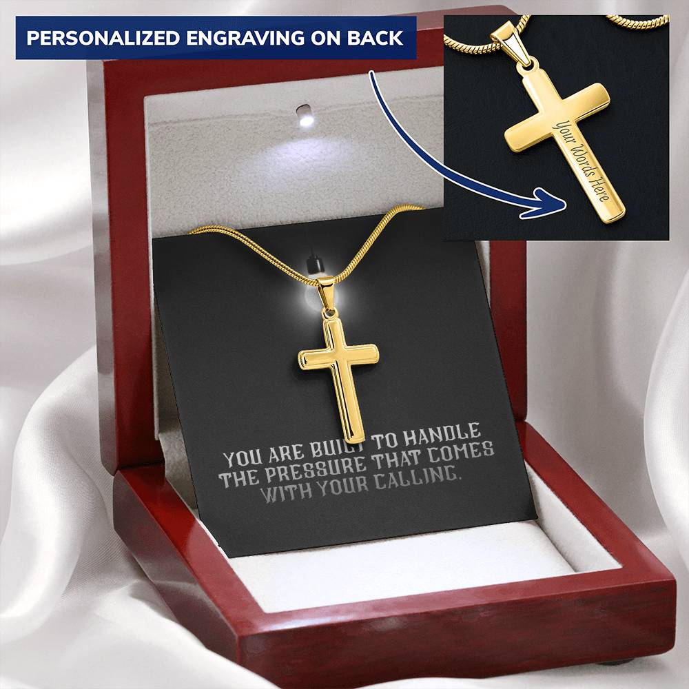 “You Are Built for Your Calling” Artisan Cross Necklace