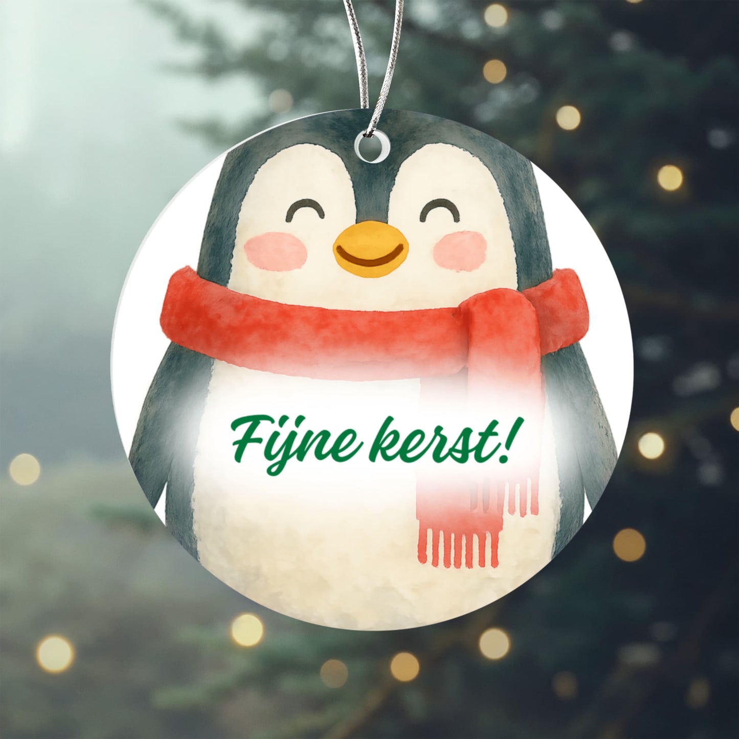 Fijne Kerst!: Acrylic Circle Ornament – Dutch Christmas Gift & Holiday Décor