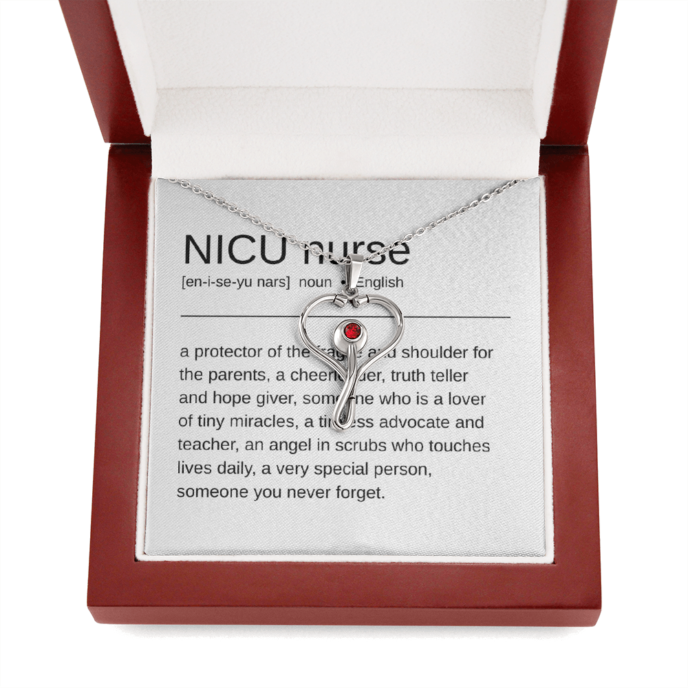 “NICU Nurse” Definition – Heartscope Necklace Gift for Everyday Heroes