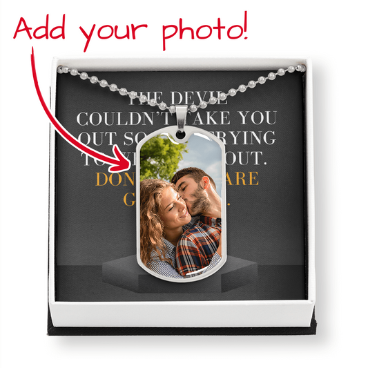 “Don't You Dare Get Tired” – Dog Tag Cross Necklace