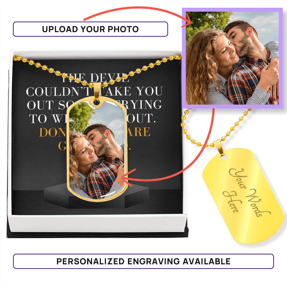 “Don't You Dare Get Tired” – Dog Tag Cross Necklace