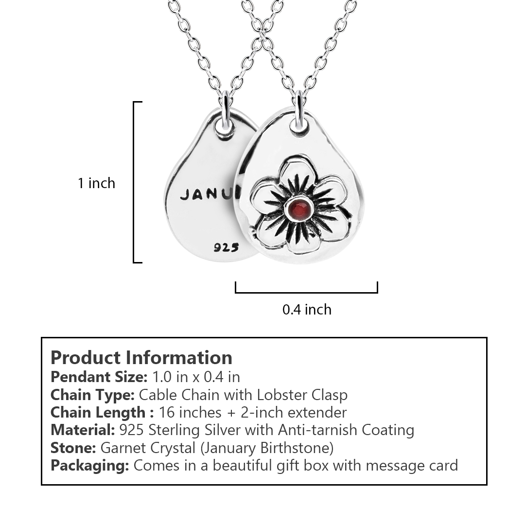 Milan Birthstone Necklaces Collection by Samahdee, Rings, Earrings: Handmade Flower Pendant with Colored Crystal - Gift for Mom, Daughter, BFF, Sister, Granddaughter, Niece