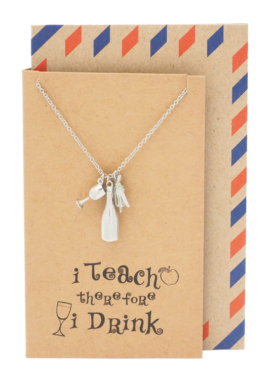 Cali Drinking Utensils Teacher Necklace