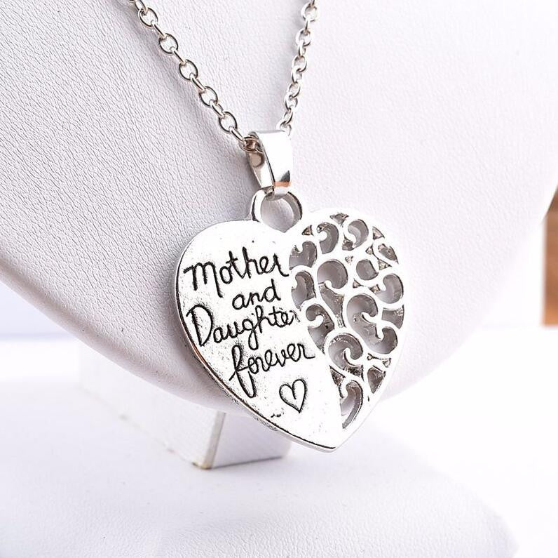 Andrea Mother Daughter Forever Necklace with Engraved Letters