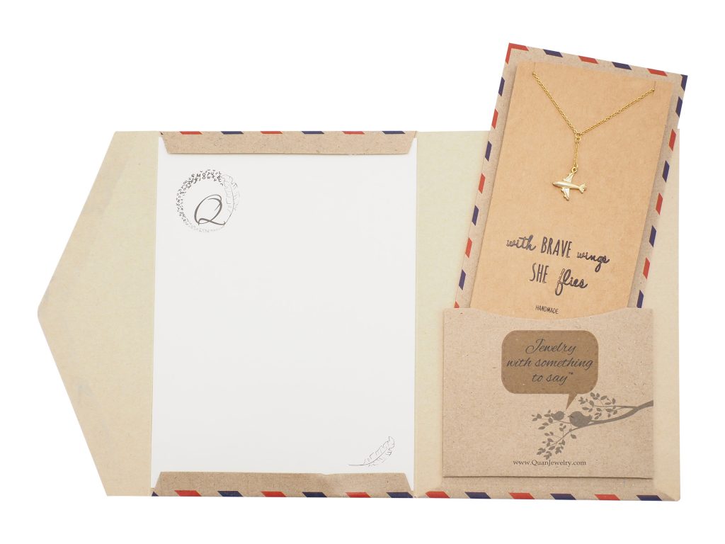 Corrine Brave Lariat Necklace with Airplane Pendant for Women