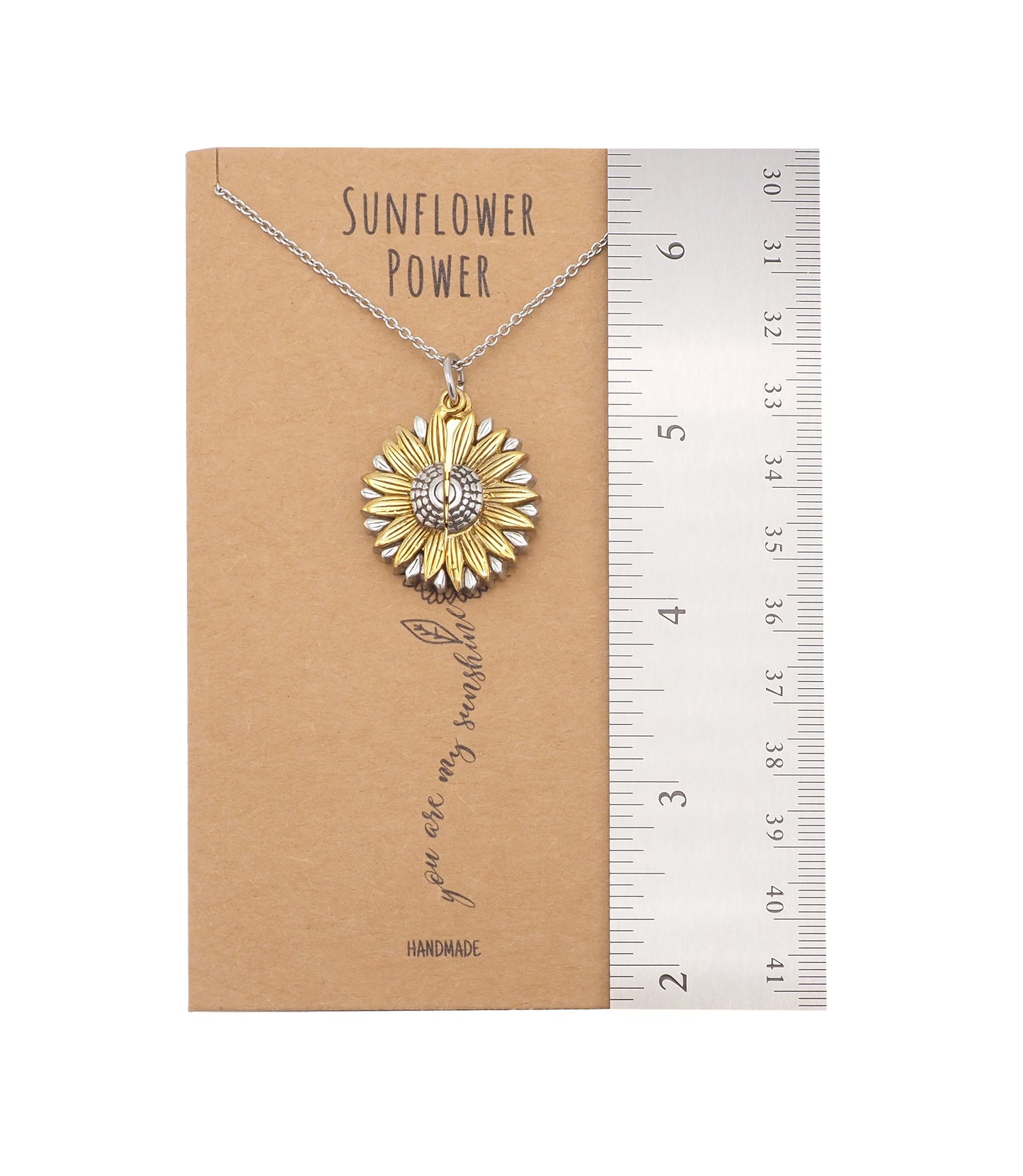 Adeola You Are My Sunshine Necklace, Sunflower Locket Pendant Engraved Gifts Jewelry Greeting Cards