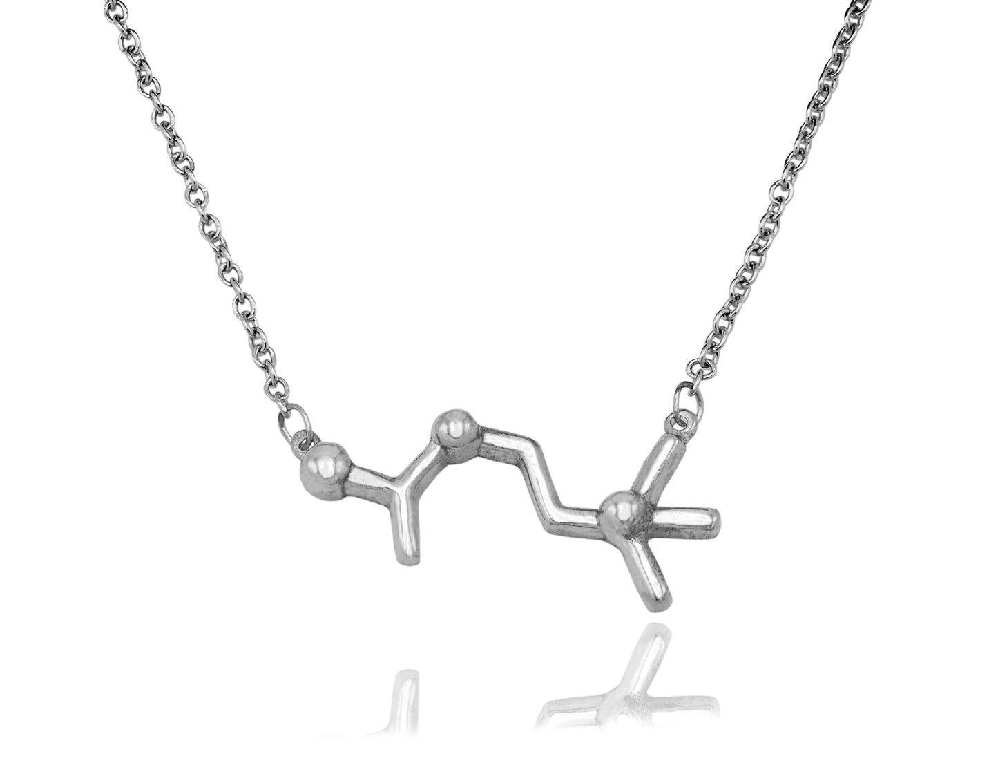 Lara Serotonin, Dopamine, Acetylcholine Molecule DNA Necklace, Science Jewelry with Greeting Card