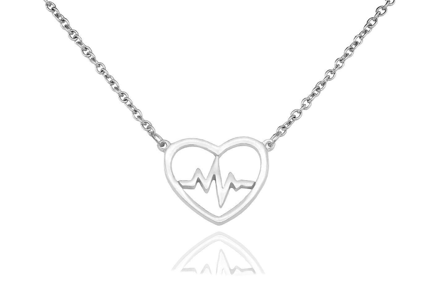 Kyla EKG in Heart Pendant Necklace Best Gift for Nurses