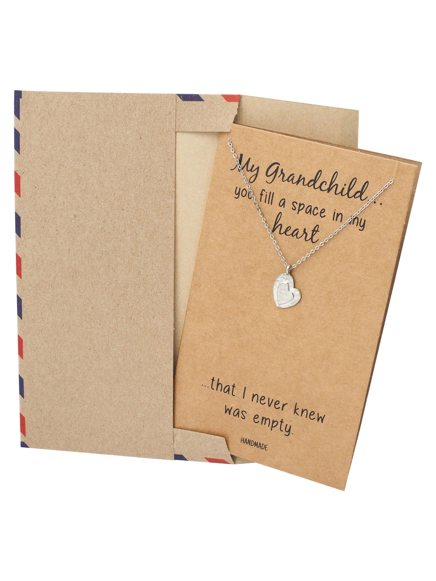 Granddaughter Jewelry Gifts with Heart Pendant