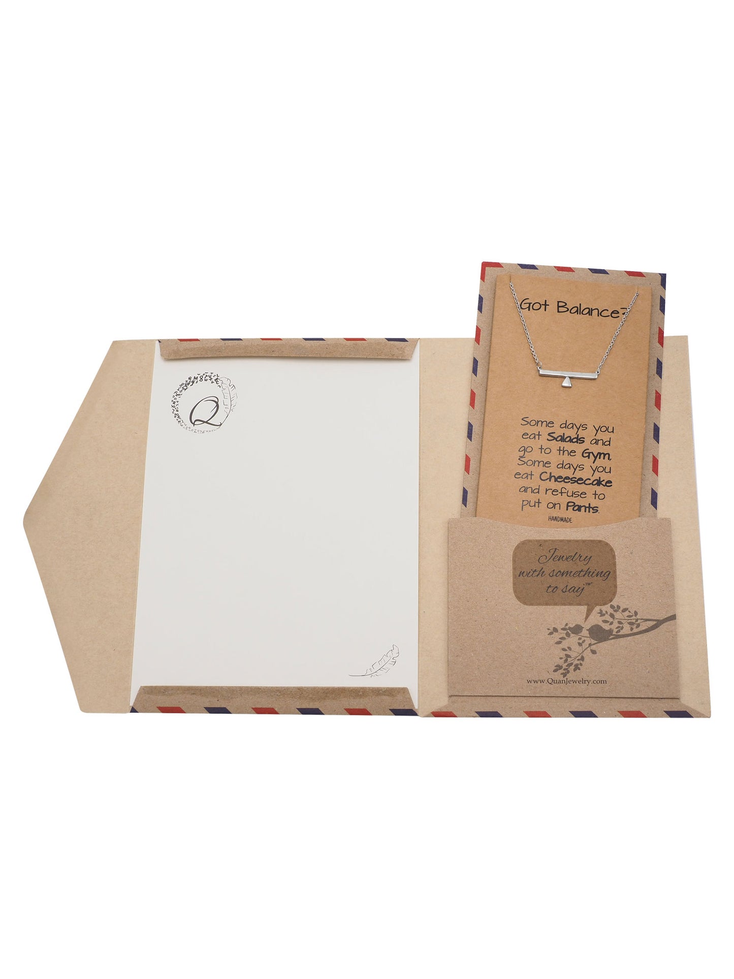 Janine Balance Pendant Necklace for Women Greeting Card