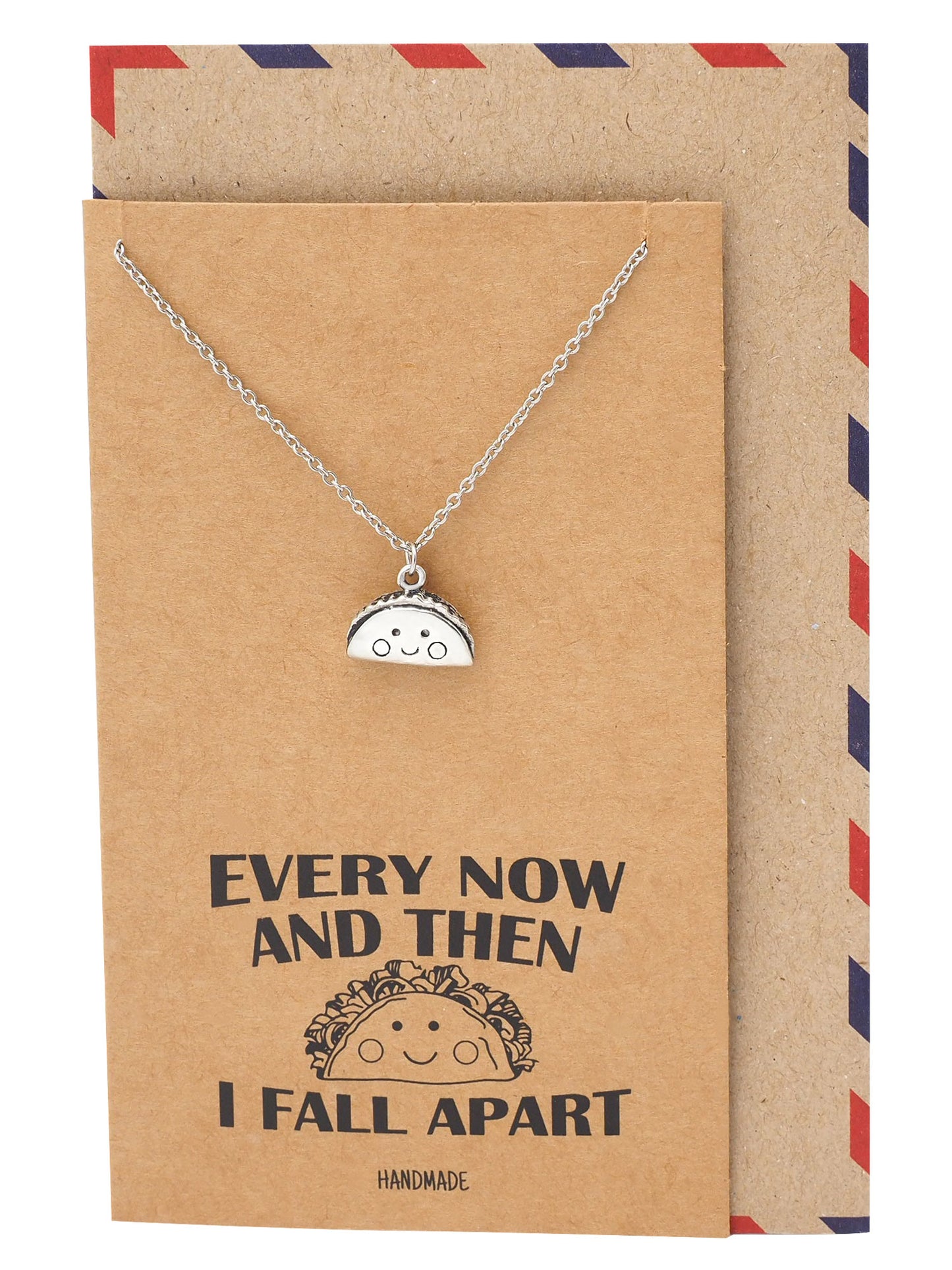 Loisa Taco Pendant Necklace Every Now And Then I Fall Apart Jewelry Gift