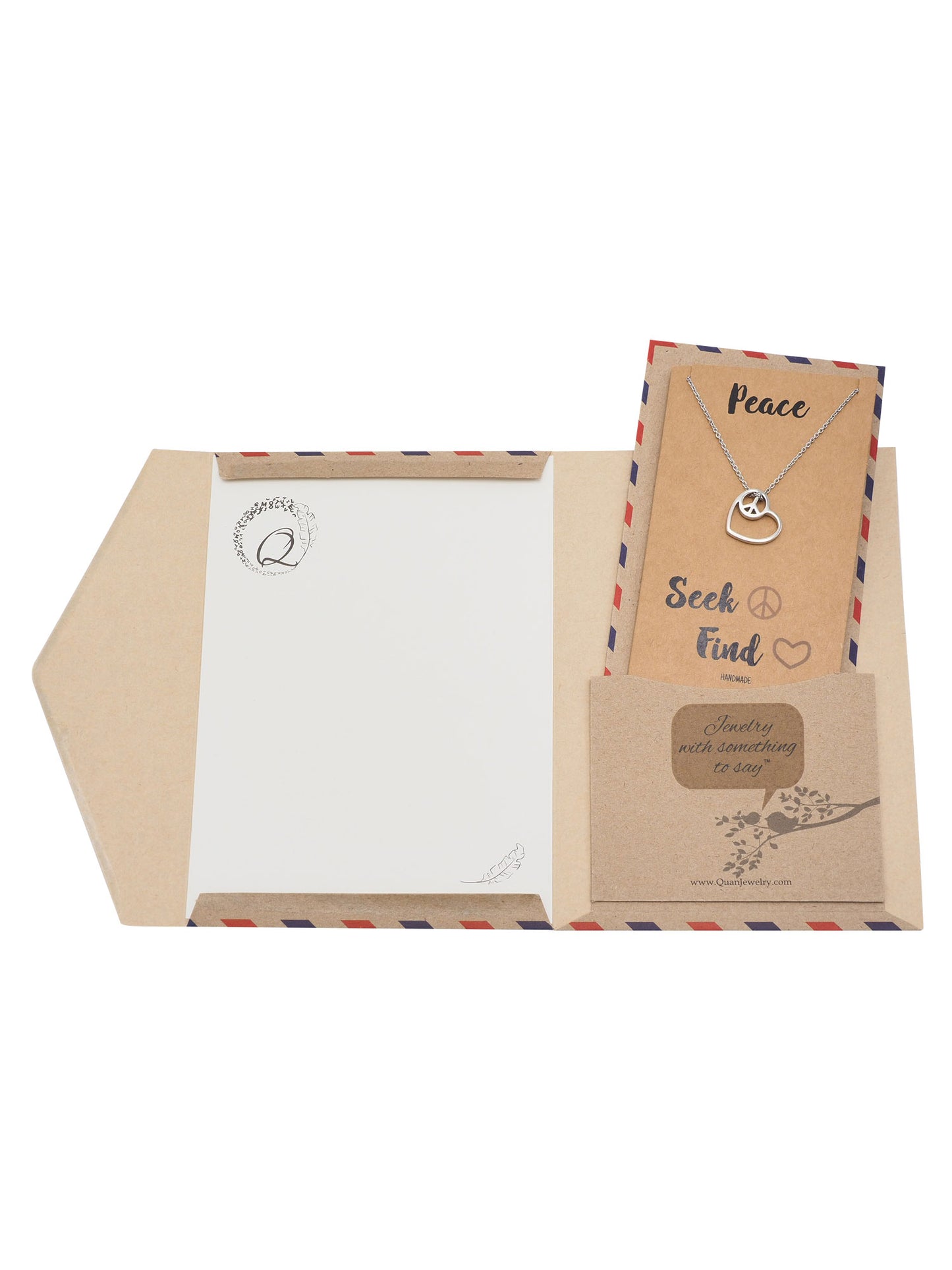 Jellien Love Heart Peace Sign Pendant Necklace Perfect Gift Jewelry