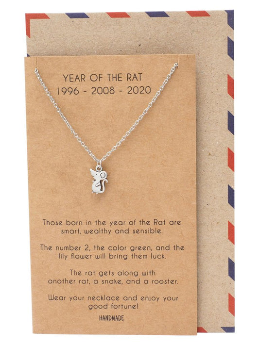 Abril Year of the Rat Pendant Necklace