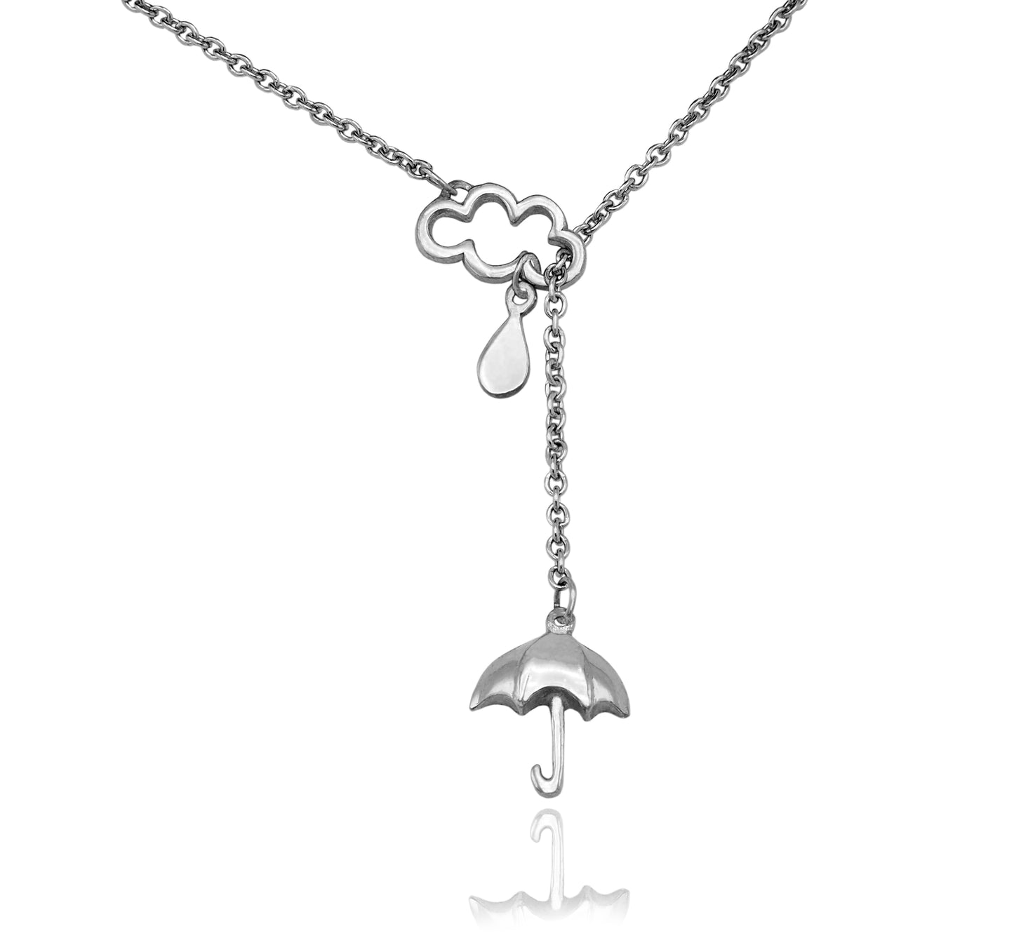 Mariz Cloud Rain and Umbrella Charms Necklace Inspirational Jewelry Gift