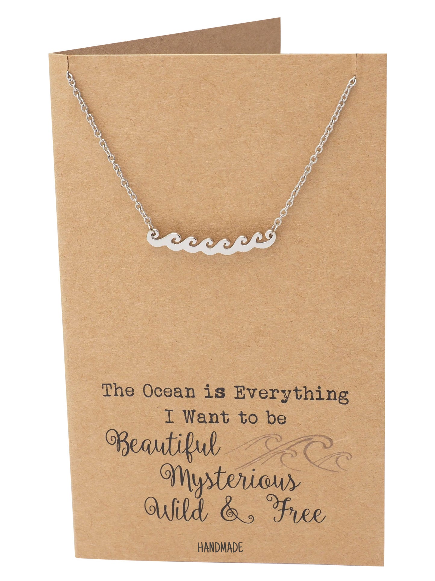 Anya Ocean Necklace Wave Charm Pendant for Women