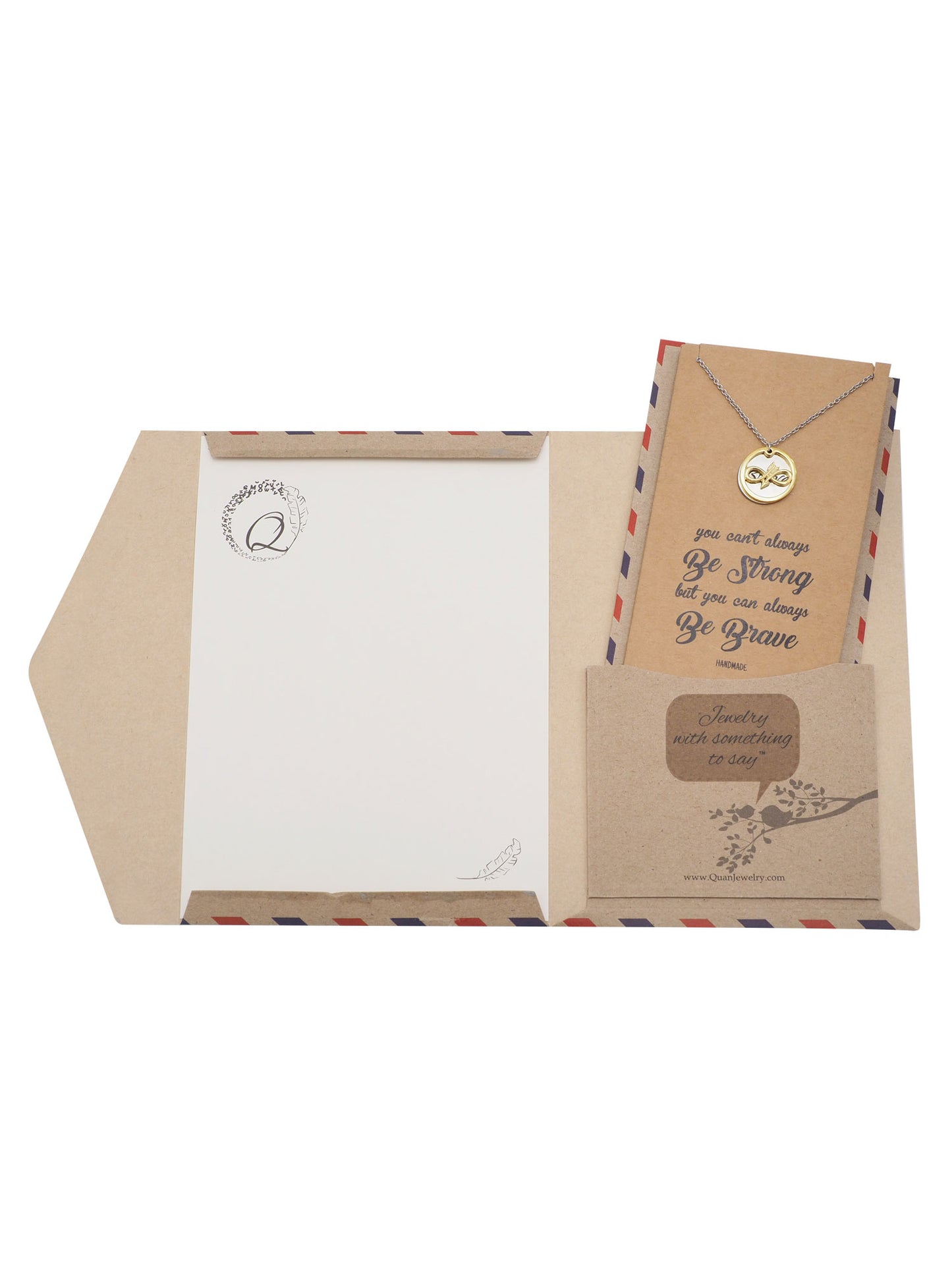 Carla Infinity Arrow with Brave on Plate Pendant Necklace