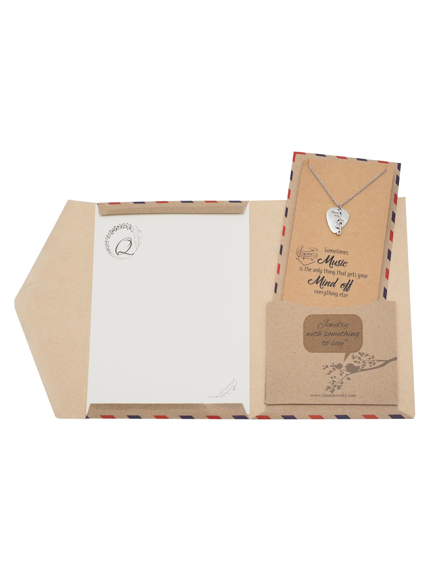 Alena Guitar Pick and Music Note Necklace