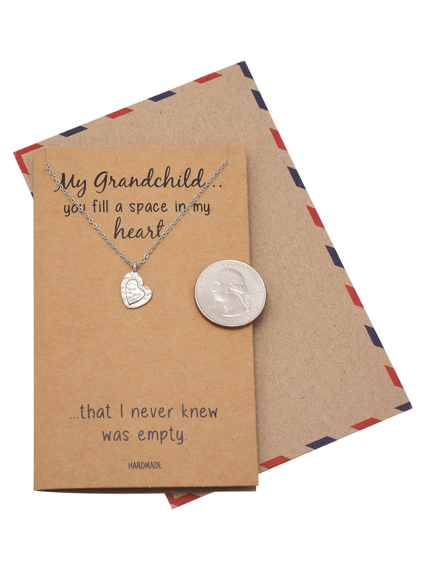 Granddaughter Jewelry Gifts with Heart Pendant