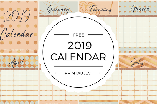 Free Printable 2019 Monthly Planner Calendar