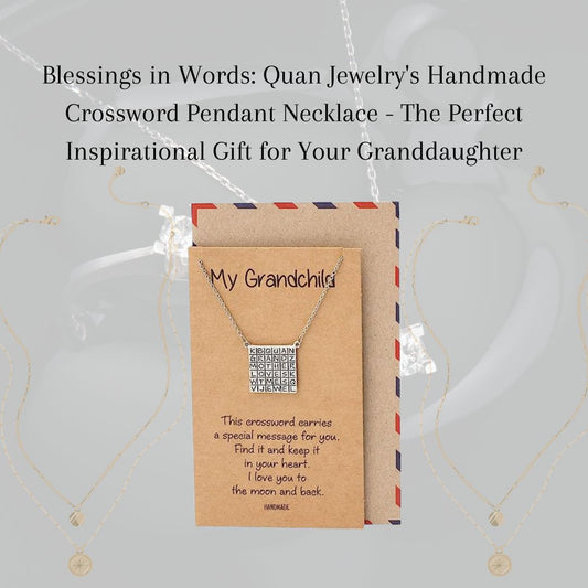 Quan Jewelry's Handmade Crossword Pendant Necklace