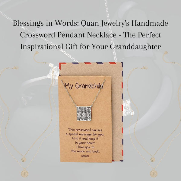 Blessings in Words: Quan Jewelry #39 s Handmade Crossword Pendant Necklace