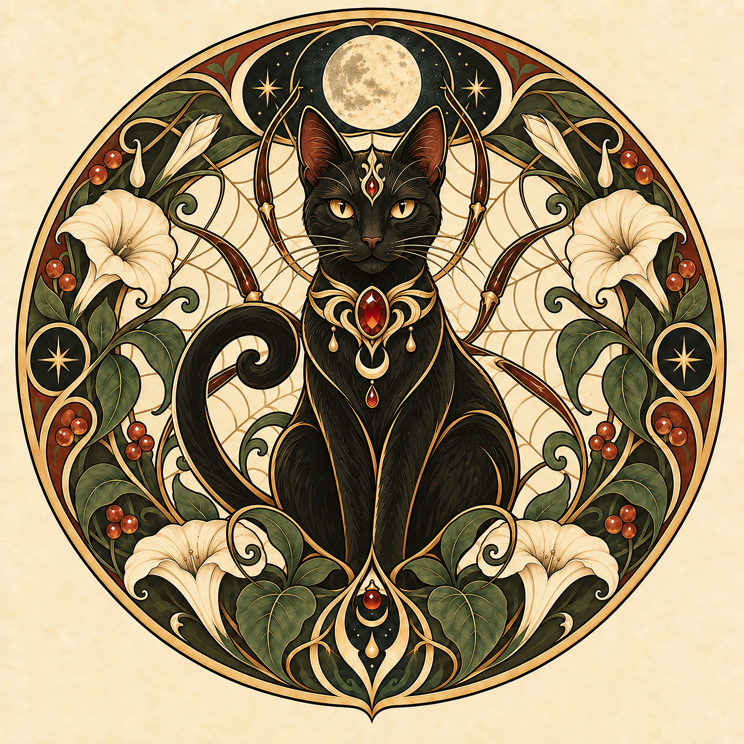 Moonlit Menagerie: An Art Nouveau Halloween Collection