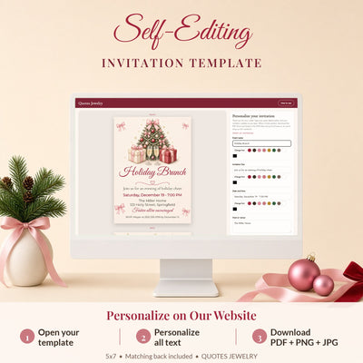 Personalize the invitation on our website, then download PDF, PNG or JPG
