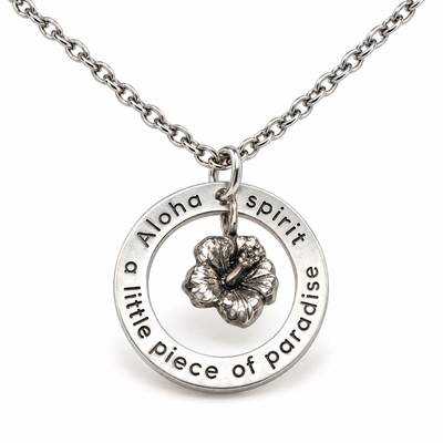 Joyfulle Malia Aloha Spirit Pendant Necklace – Hawaiian Jewelry for Women with Meaning Card, Island-Inspired Necklace Symbolizing Love, Peace & Kindness, Inspirational Gift for Her