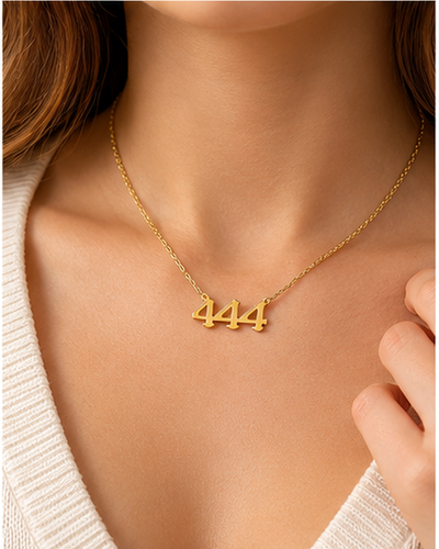 Quinnlyn & Co 222 and 444 Angel Pendant Necklace, Numerology-inspired Charm, Protection Gifts for Men and Women