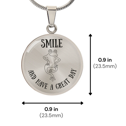 Frog Outline Circle Necklace – Minimalist Nature-Inspired Pendant Gift for Frog Lovers