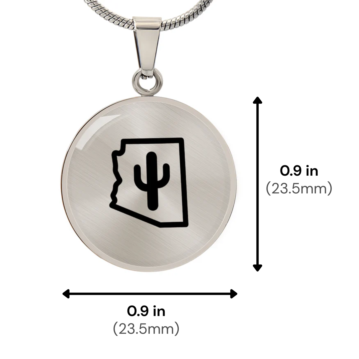 Arizona Cactus Necklace – Minimalist Arizona State Pendant Gift for Desert & Southwest Lovers