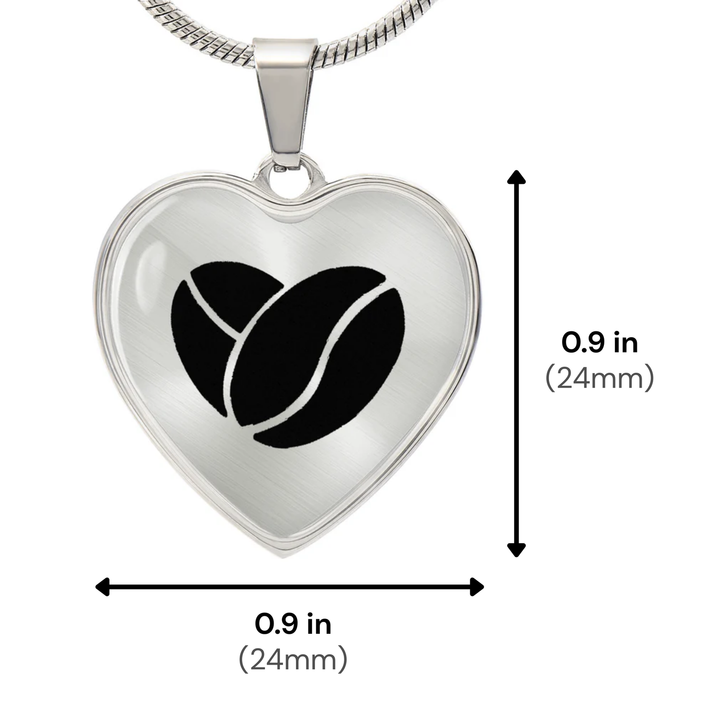 Coffee Bean Heart Necklace