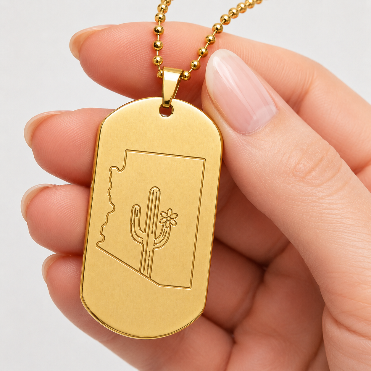 Arizona Dog Tag Necklace | Never Desert You Keepsake Gift