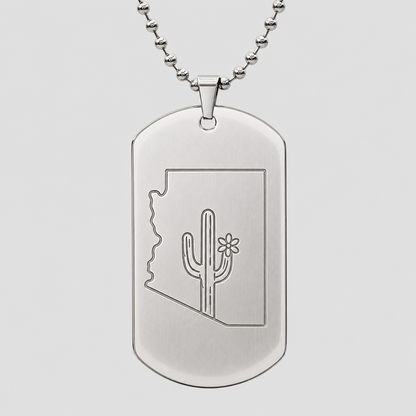 Arizona Dog Tag Necklace | Never Desert You Keepsake Gift