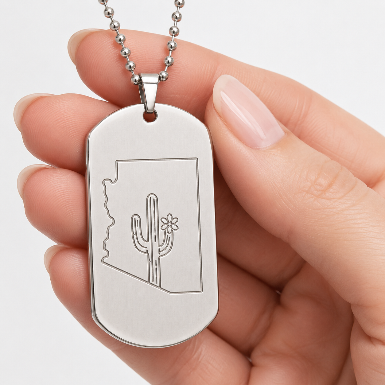 Arizona Dog Tag Necklace | Never Desert You Keepsake Gift