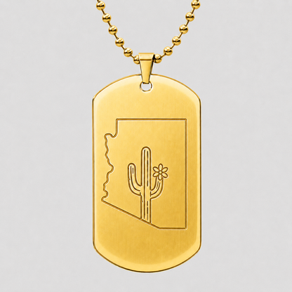 Arizona Dog Tag Necklace | Never Desert You Keepsake Gift