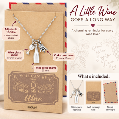 Maryknoll Bartending Necklace, Gift for Drinkers and Wine Lovers, comes with Inspirational Quote