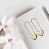 Karen Safety Pin Heart Earrings for Women, Paper clip Fashionable Minimalist Design