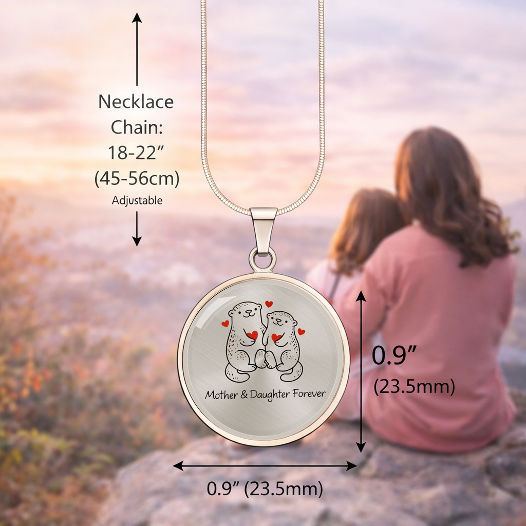 Mother ♥ Daughter Otter Circle Necklace — Meaningful Gift for Moms & Daughters
