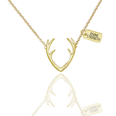 Allysa Deer Antler Pendant Gemini Necklace