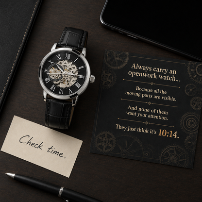 Always Carry an Openwork Watch | Automatic Skeleton Watch for Men by Quinnlyn & Co.