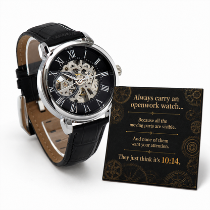 Always Carry an Openwork Watch | Automatic Skeleton Watch for Men by Quinnlyn & Co.